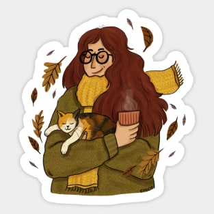 Cozy Cat Lady Sticker